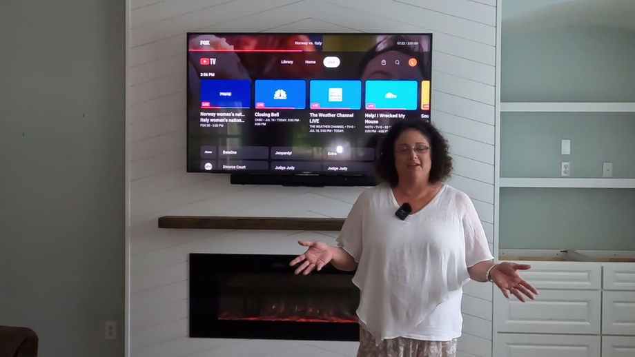 Chevron Shiplap Tv Entertainment Center